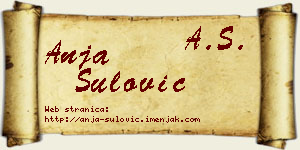 Anja Šulović vizit kartica